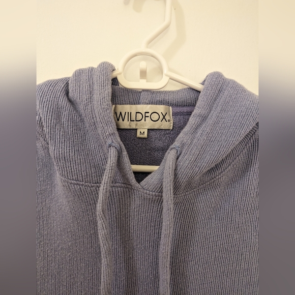 Wildfox Trenton Cropped Hoodie Dusty Periwinkle M - Picture 5 of 5